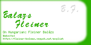 balazs fleiner business card